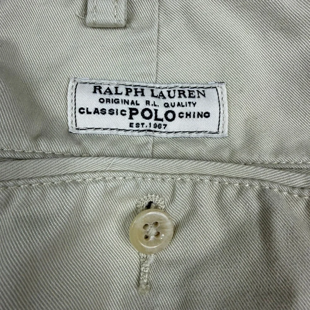 Polo Ralph Lauren Tyler Short Mens 35 Khaki Pleated Classic Cotton Chino Shorts